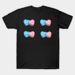 Trans Guy Valentines Heart Shape Candy Sticker Pack T-Shirt